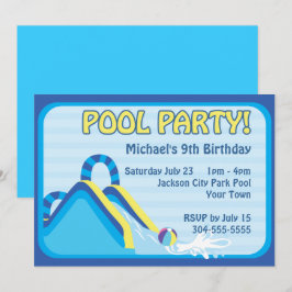 Water Slide Birthday Kaart