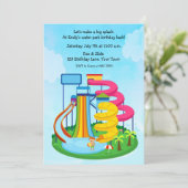 Water Slide Park Verjaardag Splash Kaart (Staand voorkant)