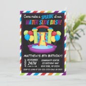 Water Slide Party uitnodiging Zomer Verjaardagsfee (Staand voorkant)