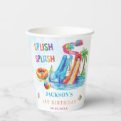 Water Slide Splish Splash Birthday Party Papieren Bekers (Voorkant)