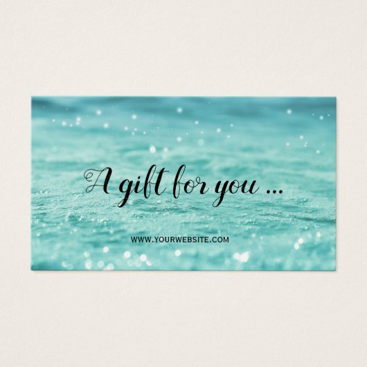 Water Sparkles Beauty Spa Gift Certificate Kaart (Voorkant)
