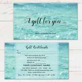 Water Sparkles Beauty Spa Gift Certificate Kaart Kortingskaartje