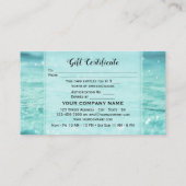Water Sparkles Beauty Spa Gift Certificate Kaart Kortingskaartje (Achterkant)