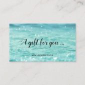 Water Sparkles Beauty Spa Gift Certificate Kaart Kortingskaartje (Voorkant)