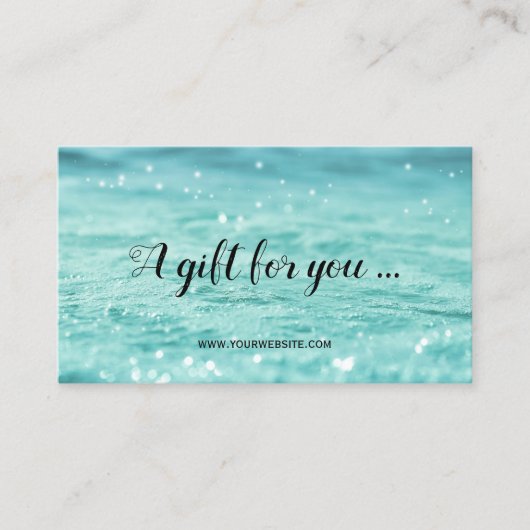 Water Sparkles Beauty Spa Gift Certificate Kaart Kortingskaartje (Voorkant)