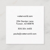 Water Sparkles Swimble Service Photo Travel Vierkante Visitekaartje (Achterkant)