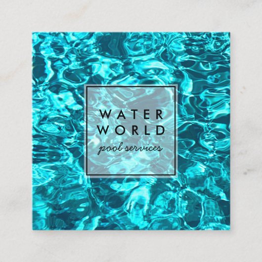 Water Sparkles Swimble Service Photo Travel Vierkante Visitekaartje (Voorkant)