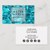 Water Sparkles Swimble Service Photo Travel Visitekaartje (Voorkant / Achterkant)
