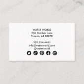 Water Sparkles Swimble Service Photo Travel Visitekaartje (Achterkant)