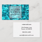 Water Sparkles Swimble Service Photo Travel Visitekaartje (Voorkant / Achterkant)