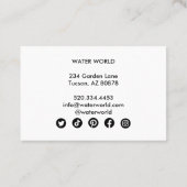 Water Sparkles Swimpool Service Fototoerisme Visitekaartje (Achterkant)