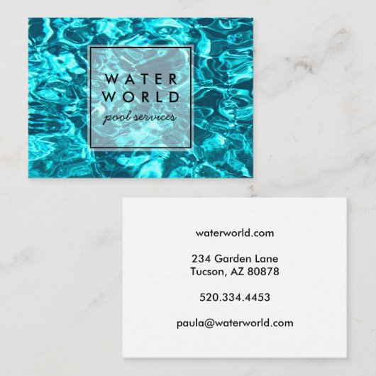 Water Sparkles Swimpool Service Fototoerisme Visitekaartje (Voorkant / Achterkant)