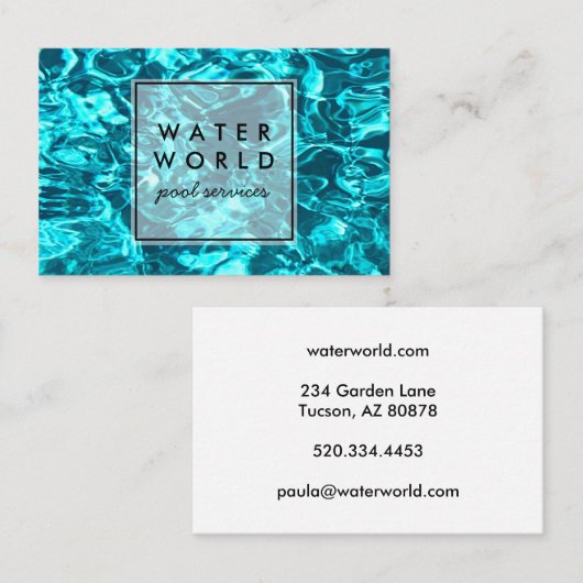 Water Sparkles Swimpool Service Fototoerisme Visitekaartje (Voorkant / Achterkant)