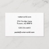 Water Sparkles Swimpool Services Photo Travel Visitekaartje (Achterkant)