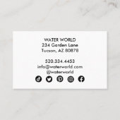 Water Sparkles Swimpool Services Photo Travel Visitekaartje (Achterkant)