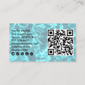 Water Sparkles Zwembad Service Foto QR Code Visitekaartje (Achterkant)