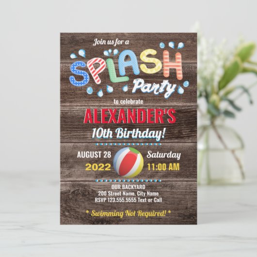 Water Spat Kinderen Zomerfeest Kaart (Staand voorkant)