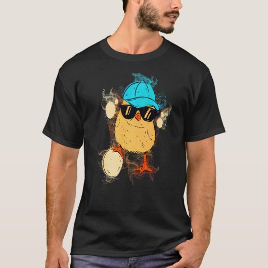 Water Spat Kunst Ei Zonnebril Kip Premium T-shirt (Voorkant)