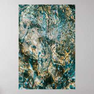 Water spatten in close-up fotografie poster