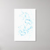 Water spettert als vissen yin yang blauw canvas afdruk (Voorkant)