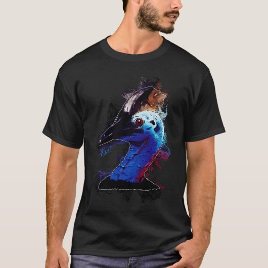 Water Splash Bird Head Cassowary T-shirt (Voorkant)