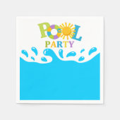 Water Splash Boy Pool Party Verjaardagspapier Serv Servetten (Voorkant)