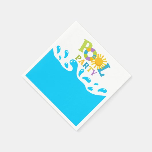 Water Splash Boy Pool Party Verjaardagspapier Serv Servetten (Hoek)