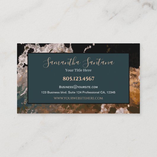 Water Splash Donker Modern Design Visitekaartje (Achterkant)