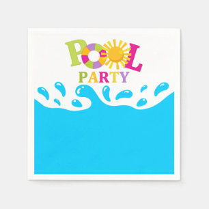 Water Splash Girl Pool Party Verjaardagspapier Ser Servetten
