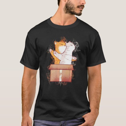 Water Splash Katten Kartonnen Kat T-shirt (Voorkant)