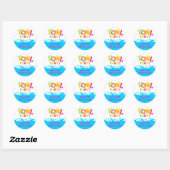 Water Splash Meisje Zwembad Party Verjaardag Stick Ronde Sticker (Vel)