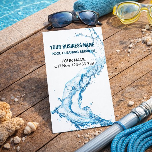 Water Splash Pool Cleaning Service Visitekaartje