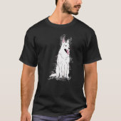 Water Splash Proton Science White German Shepherd T-shirt (Voorkant)