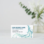 Water Splash QR Code Pool Cleaning Service Visitekaartje (Staand voorkant)