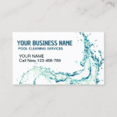 Water Splash QR Code Pool Cleaning Service Visitekaartje (Voorkant)