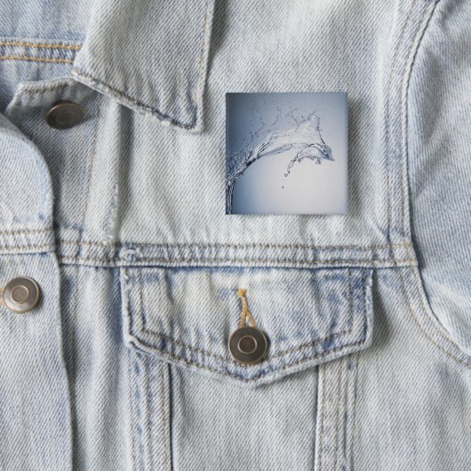 Water Splash Vierkante Button 5,1 Cm (In situ)