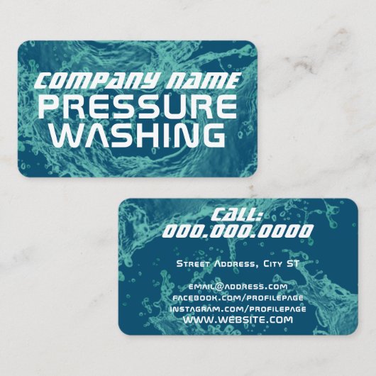 Water splash visitekaartje (Voorkant / Achterkant)