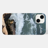 Water Splashing on Rocks Photo Add Name Case-Mate iPhone Case (Achterkant (horizontaal))
