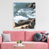 Water Splashing on Rocks Photo Canvas Afdruk (Insitu (Woonkamer))