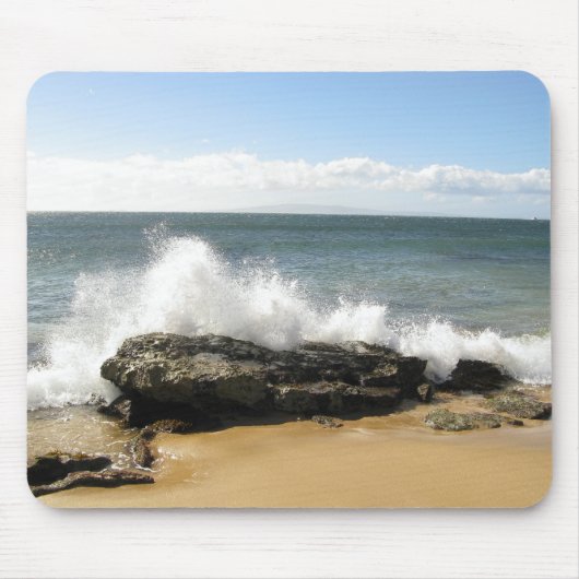 Water Splashing op de Muismat Beach Ocean Hawaii (Voorkant)