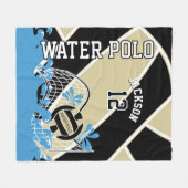 Water 🤽 ♀️ Sport in Gold, Black en White Fl Fleece Deken (Voorkant (Horizontaal))