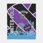 Water 🤽 ♀️ Sport in Paars, zwart en wit Fleece Deken (Voorkant)