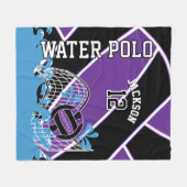 Water 🤽 ♀️ Sport in Paars, zwart en wit Fleece Deken (Voorkant (Horizontaal))