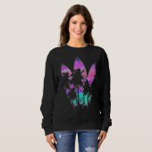 Water Sport Surfer Palm Trees Surfboard Vaporwave Trui (Voorkant volledig)