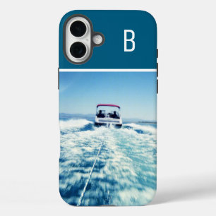 Water sporten verticaal foto gemerkt Oceaanblauw iPhone 16 Plus Hoesje