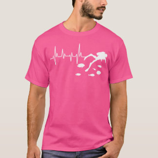 Water Sportman Duiken Hartslag Scuba Duiken T-shirt