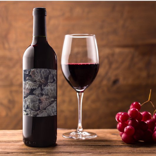 Water steentjes gepersonaliseerd wijn etiket