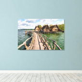 Water | Stilt Houses Over the Water Canvas Afdruk (Insitu (Houten vloer))