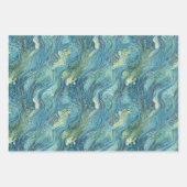 Water stromen, golven, onderwater, rivieren inpakpapier vel (Voorkant 2)