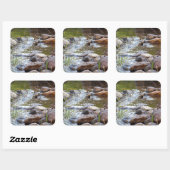 Water stromend door raketten vierkante sticker (Vel)